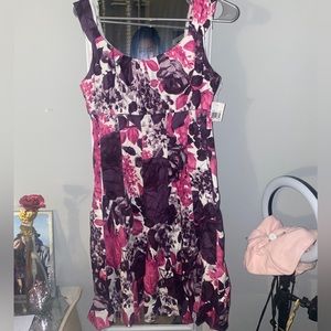 Purple plum and pink floral dress NWT